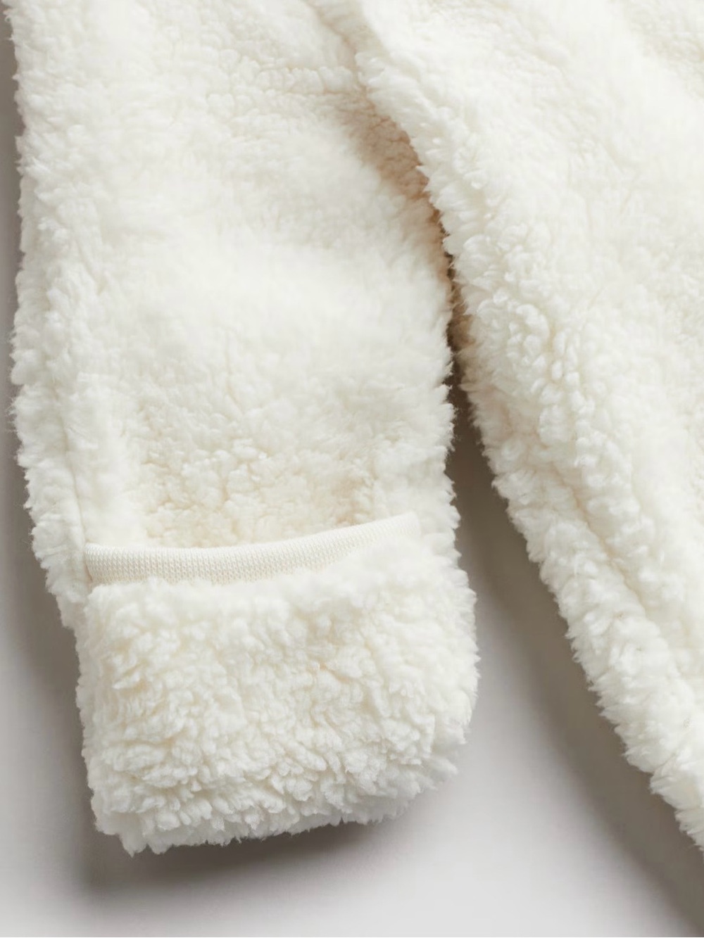 H&M Pink Baby Sherpa One-Piece Bear Ears Hooded Romper | 6M | - Picture 4 of 11